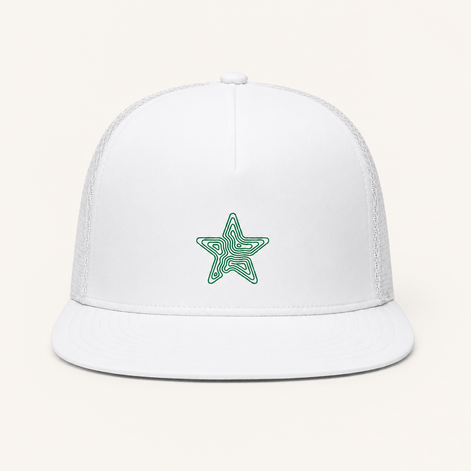 Topographic Star Embroidery Baseball Caps