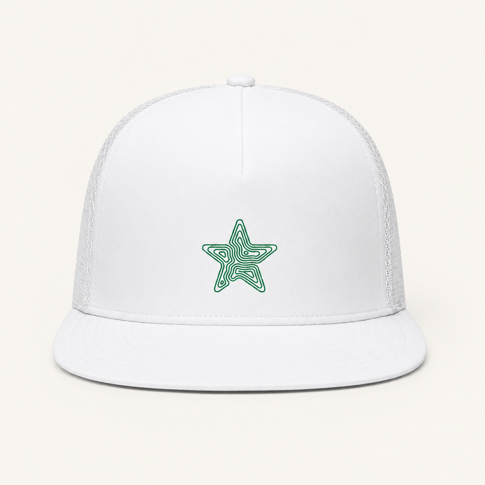 Topographic Star Embroidery Baseball Caps