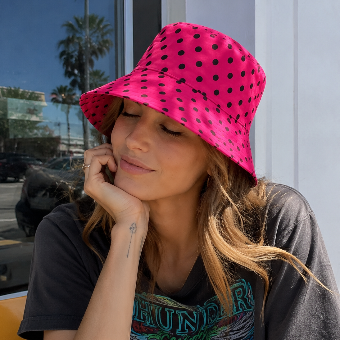 Polka Dot Print Bucket Hats