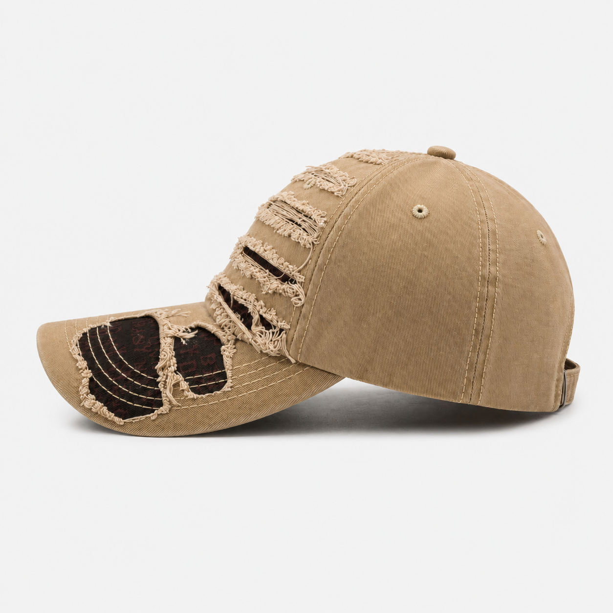 Distressed Khaki Baseball Cap