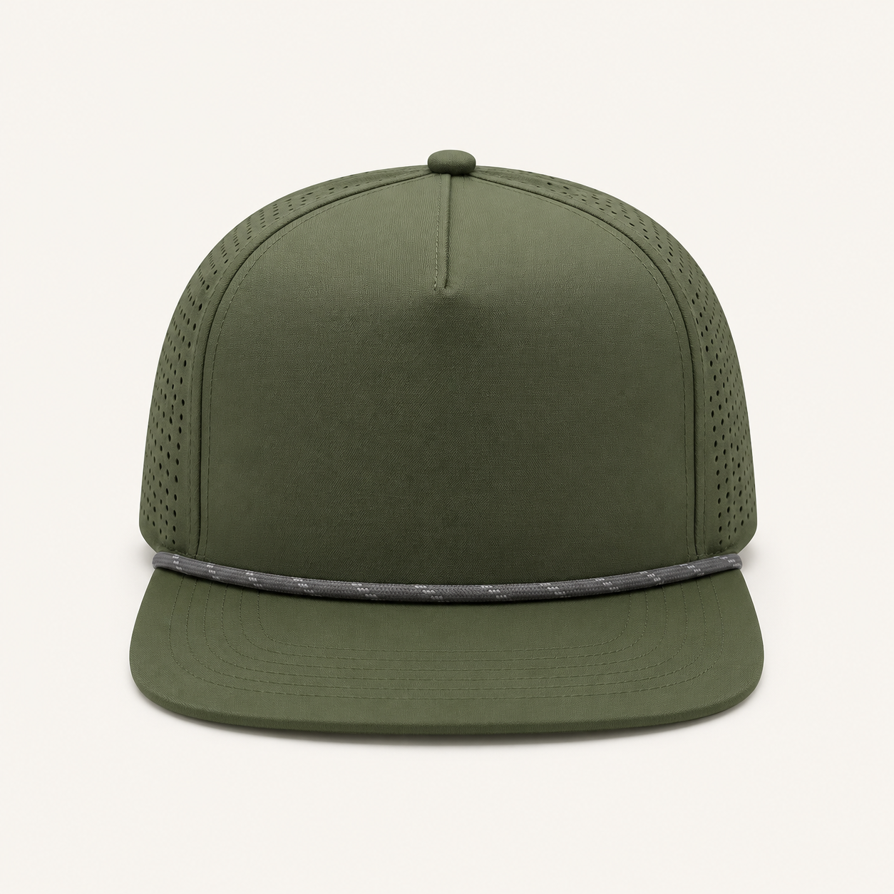 Olive Rope-Trim Performance Cap