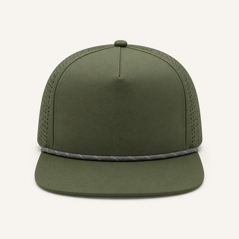 Olive Rope-Trim Performance Cap