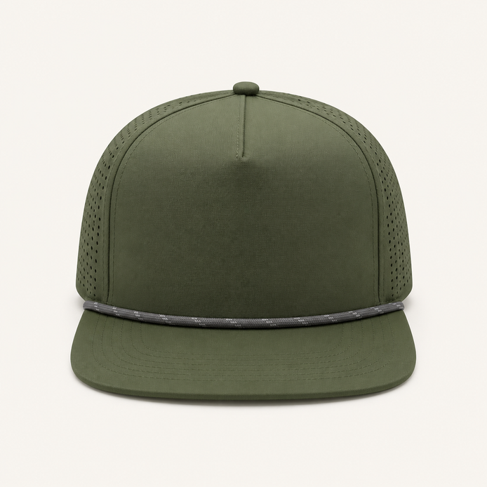 Olive Rope-Trim Performance Cap