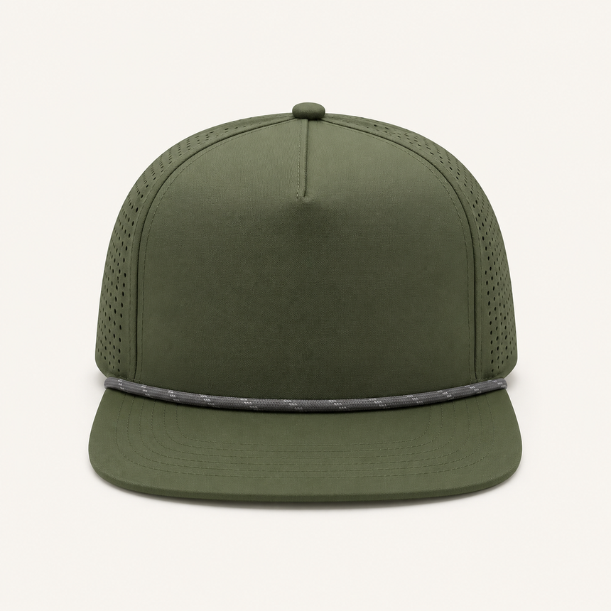 Olive Rope-Trim Performance Cap