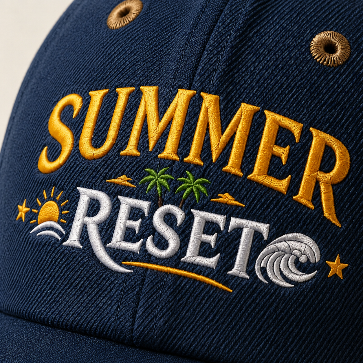 Summer Reset Embroidery Baseball Caps