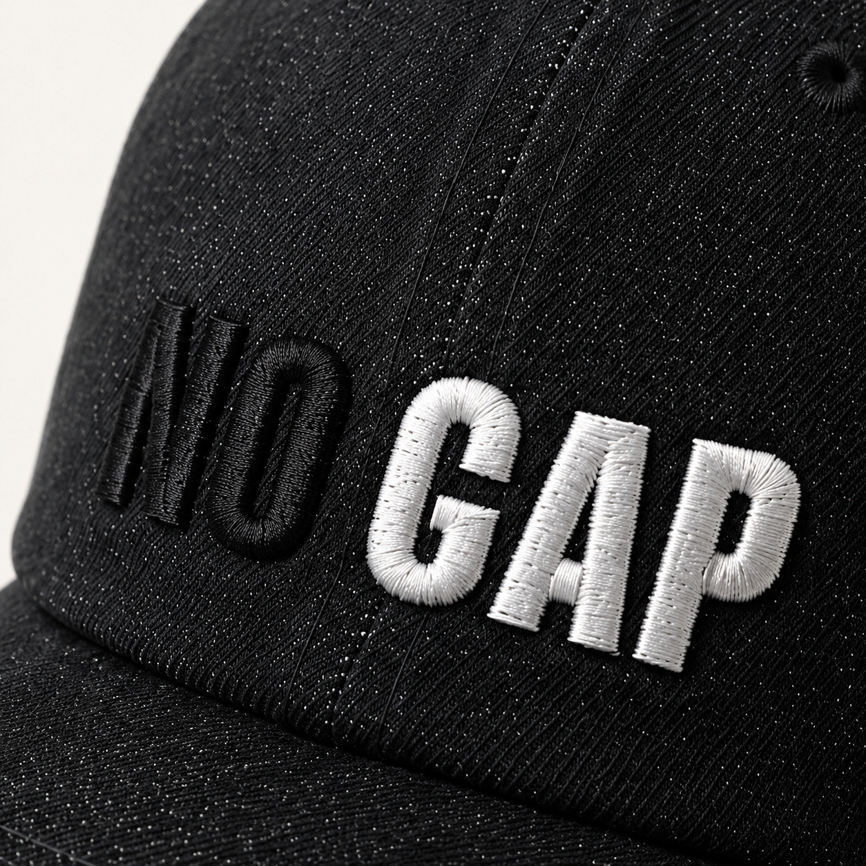 Washed Denim Typographic Baseball Caps