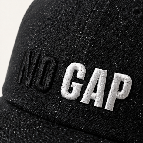 Washed Denim Typographic Baseball Caps
