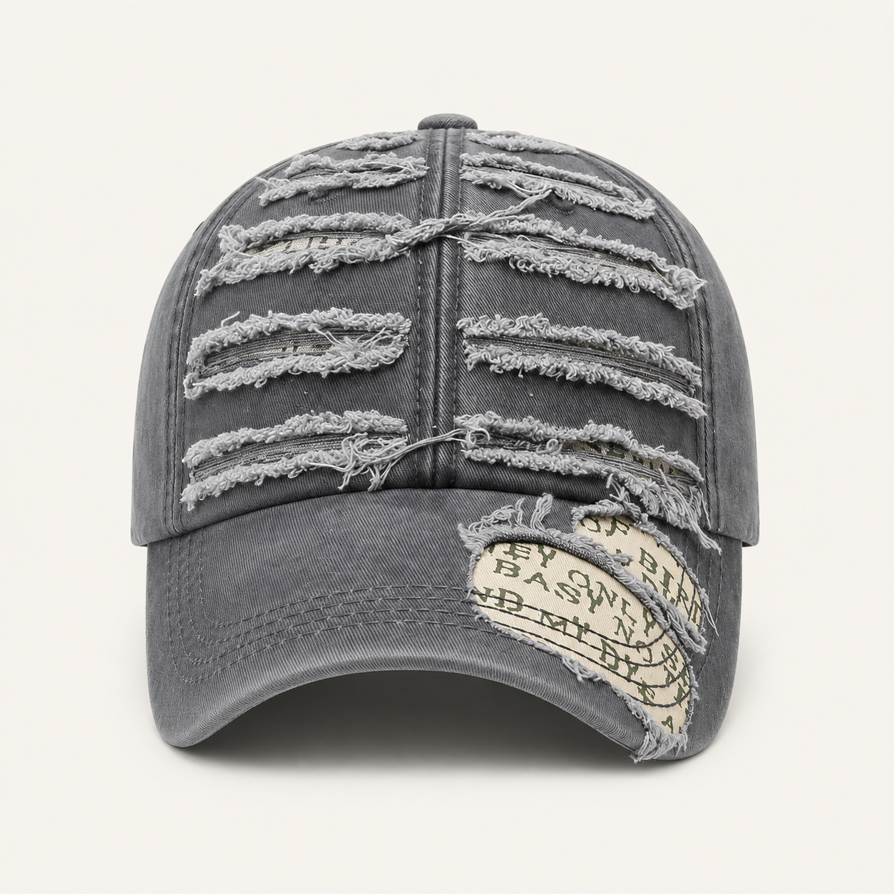 Distressed Khaki Baseball Cap