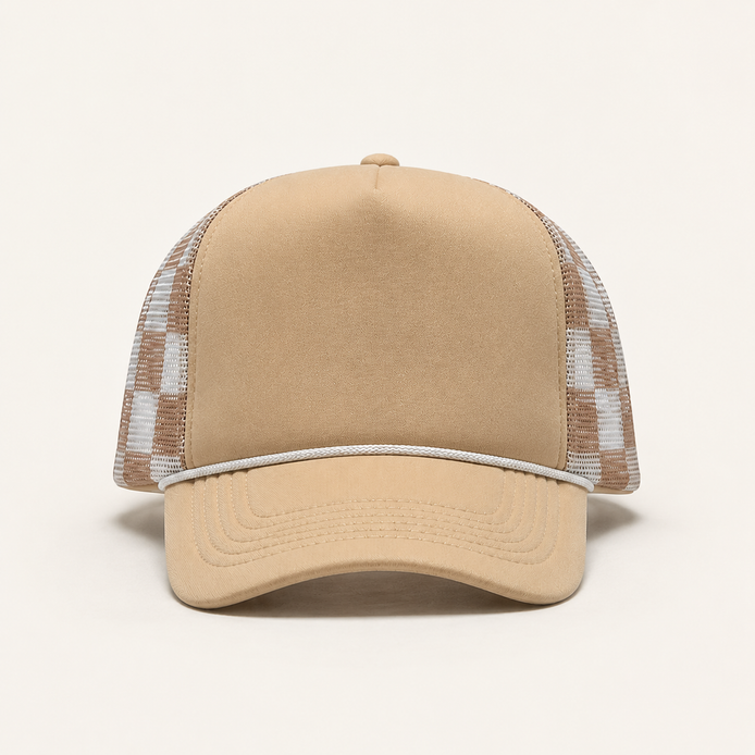 Checkerboard Mesh Trucker Hats