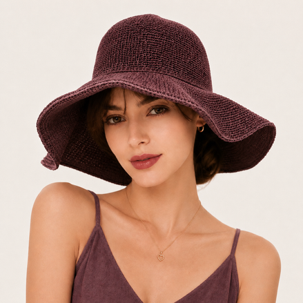 Packable Paper Straw Sun Hat
