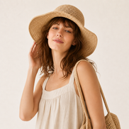 Packable Paper Straw Bucket Hat
