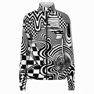 Monochrome Optical Maze Windproof Jacket