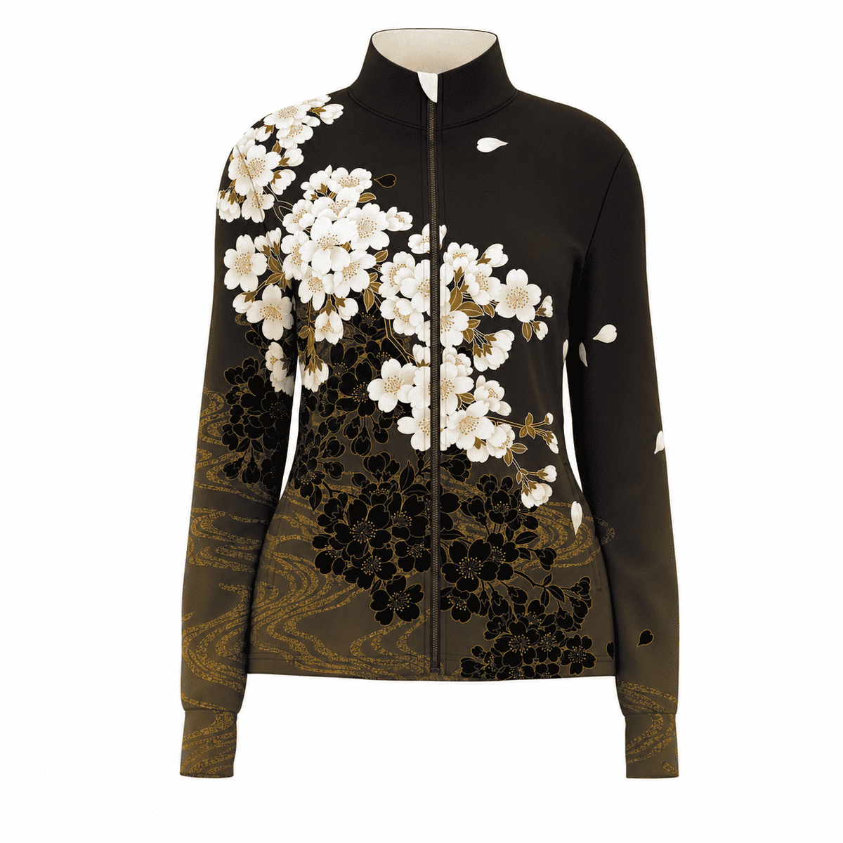 Golden Sakura Noir Windproof Jacket