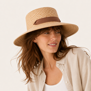 Ribbon Straw Sun Hat