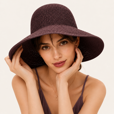Packable Paper Straw Sun Hat
