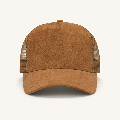 Red Suede Trucker Cap