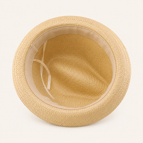 Striped Band Straw Pork Pie Hats