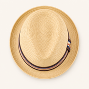 Striped Band Straw Pork Pie Hats