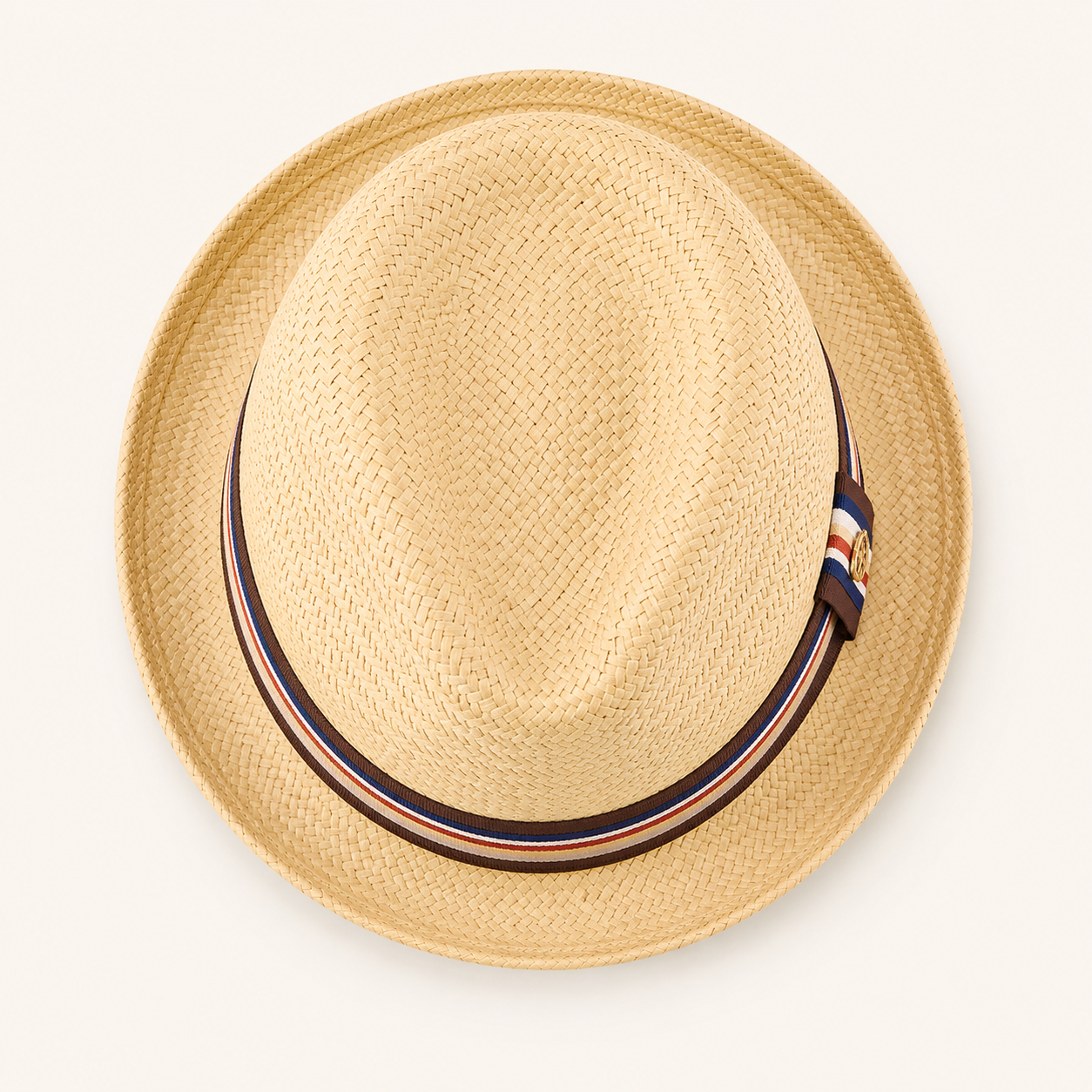 Striped Band Straw Pork Pie Hats