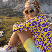 Violet Poppy Splash Windproof Jacket