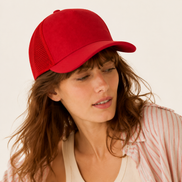 Red Suede Trucker Cap
