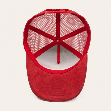 Red Suede Trucker Cap