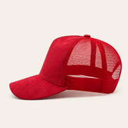 Red Suede Trucker Cap