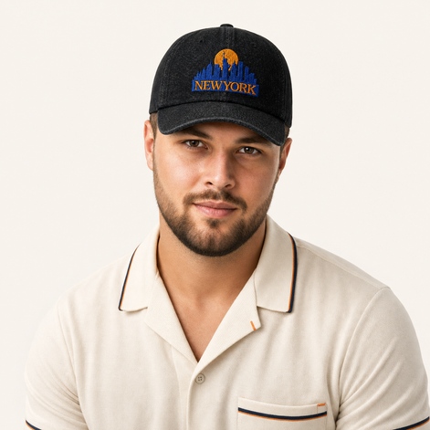 Retro New York Skyline Baseball Caps