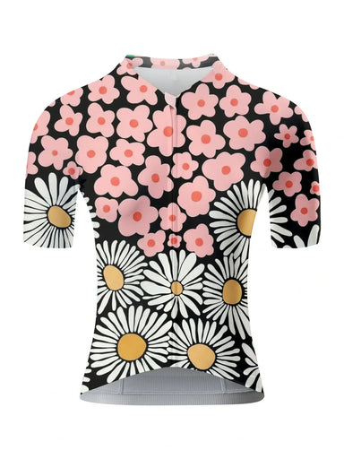 Floral Print Short Sleeve Cycling Jersey