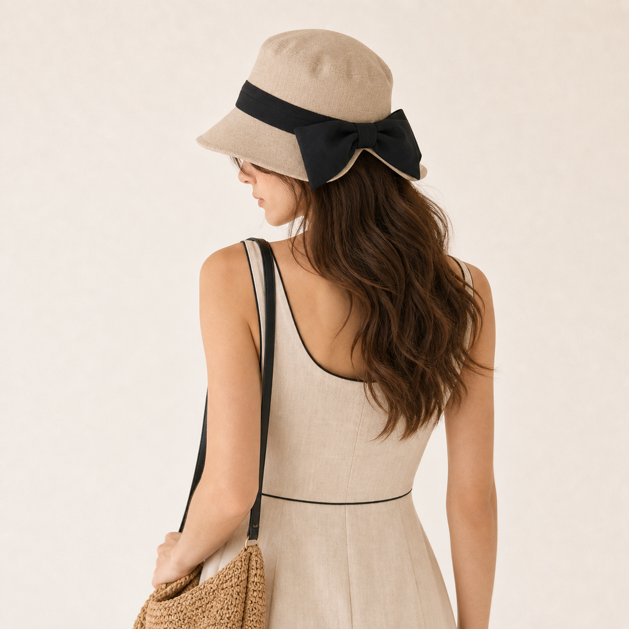 Bow Linen Sun Hat