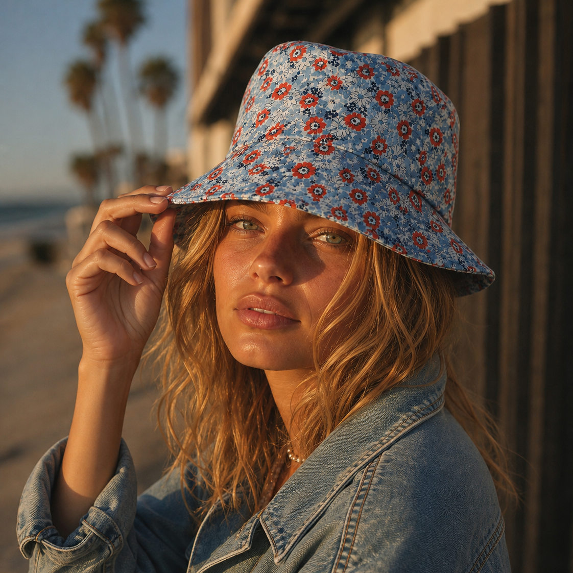 Vintage Floral Print Bucket Hats