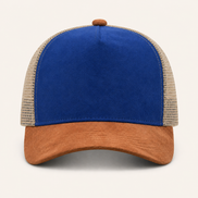 Blue Color-Block Trucker Cap