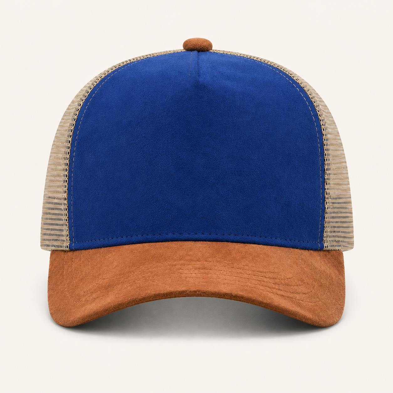 Blue Color-Block Trucker Cap