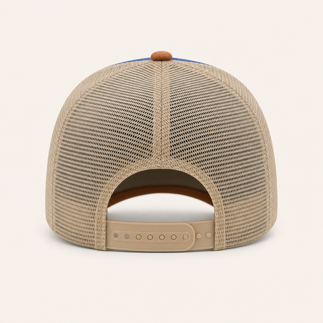 Blue Color-Block Trucker Cap