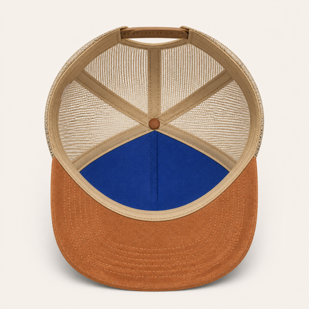 Blue Color-Block Trucker Cap