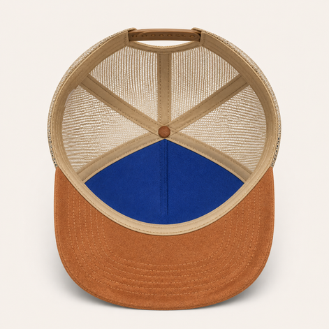 Blue Color-Block Trucker Cap