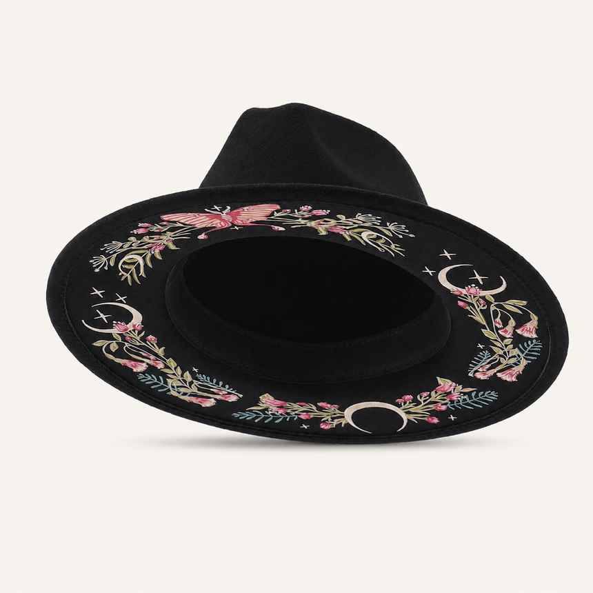 Floral Western Wide-Brim Hat