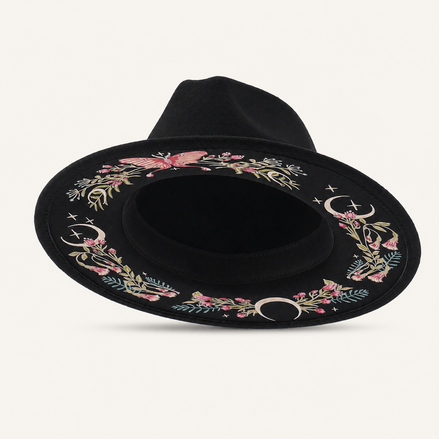 Floral Western Wide-Brim Hat