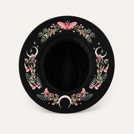 Floral Western Wide-Brim Hat