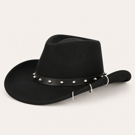 Studded Black Cowboy Hat