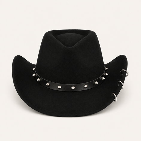Studded Black Cowboy Hat