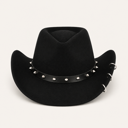 Studded Black Cowboy Hat