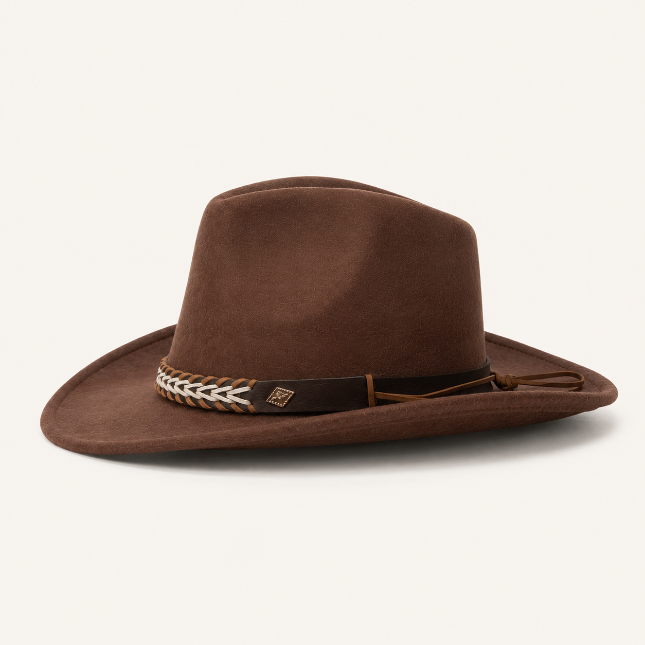 Braided Brown Cowboy Hat