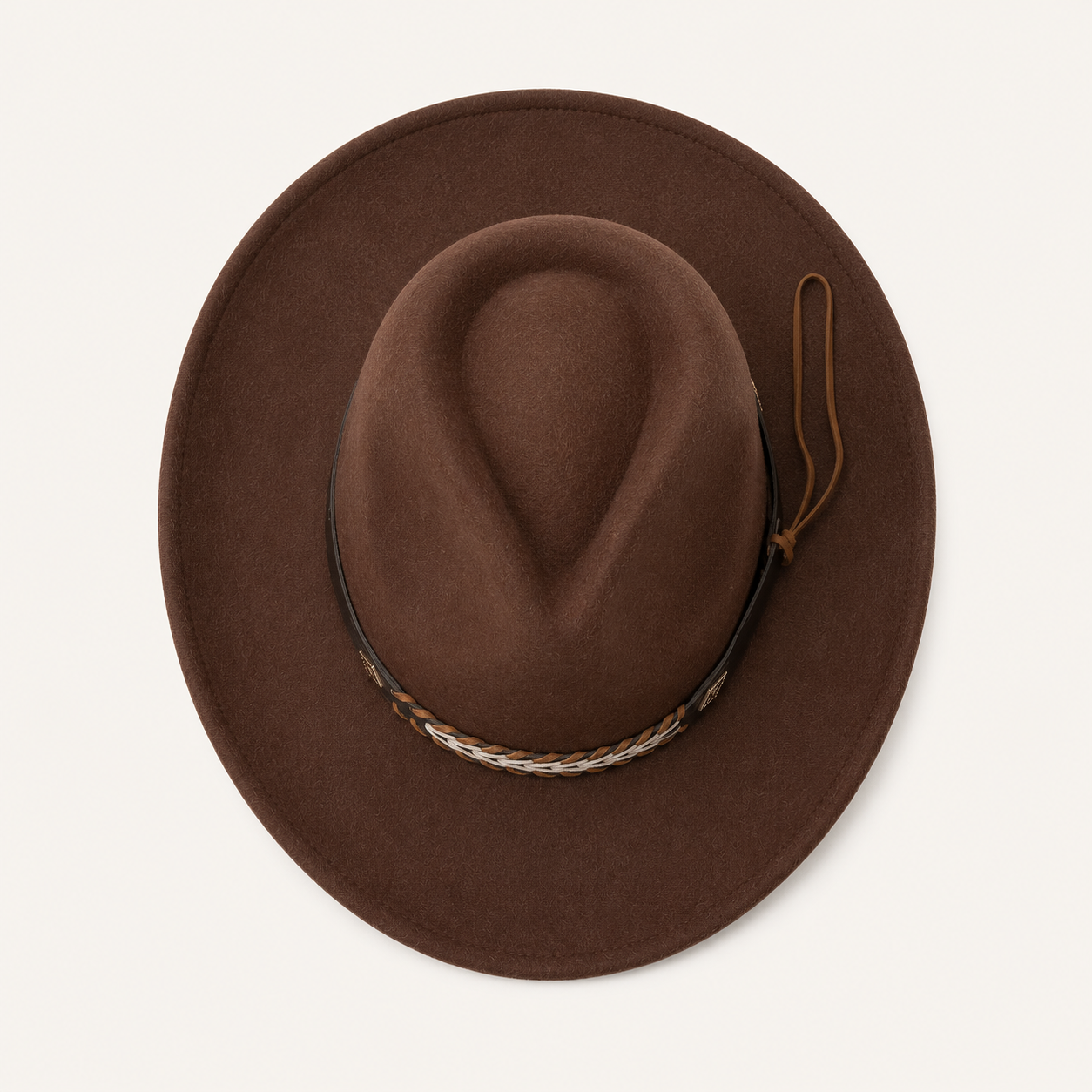 Braided Brown Cowboy Hat