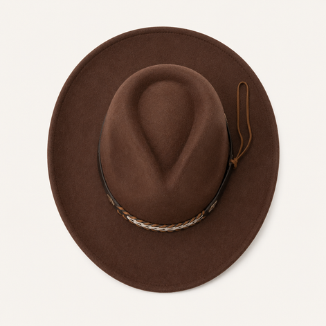 Braided Brown Cowboy Hat