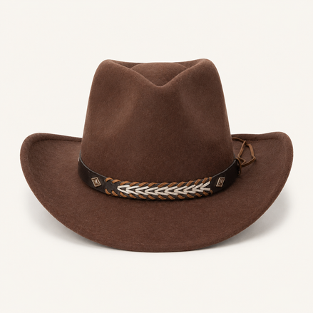 Braided Brown Cowboy Hat