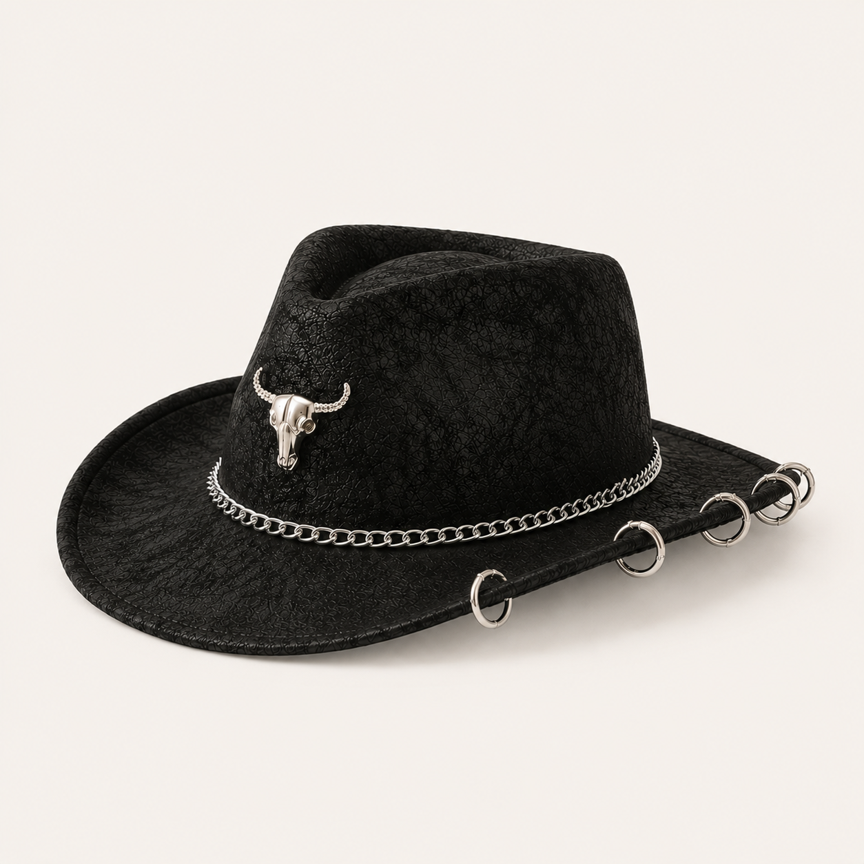 Chain Black Cowboy Hat