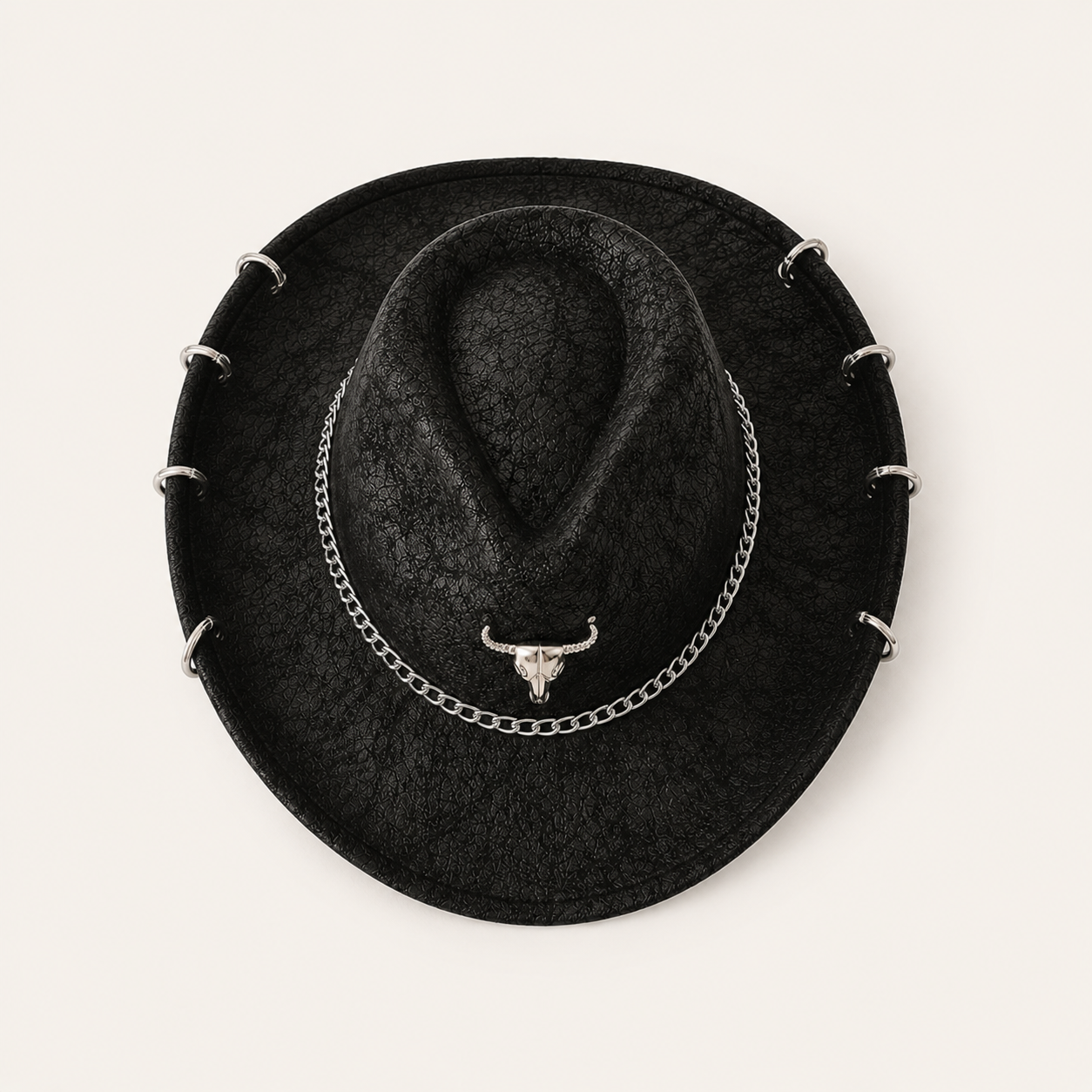 Chain Black Cowboy Hat