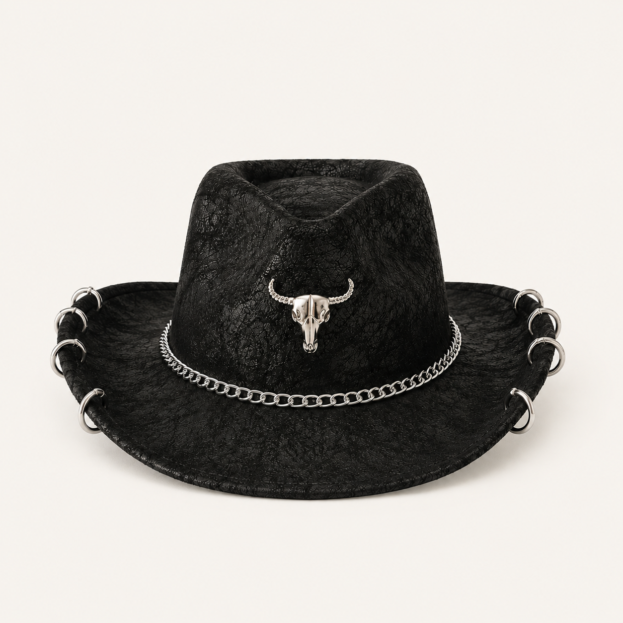 Chain Black Cowboy Hat