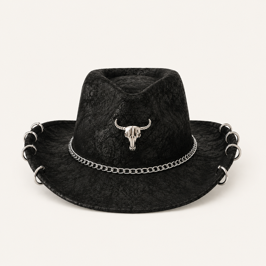 Chain Black Cowboy Hat
